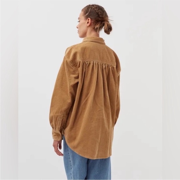 Levi’s Corduroy Remi Utility Button Down Oversized Jacket Shirt Iced Coffee - Picture 5 of 16
